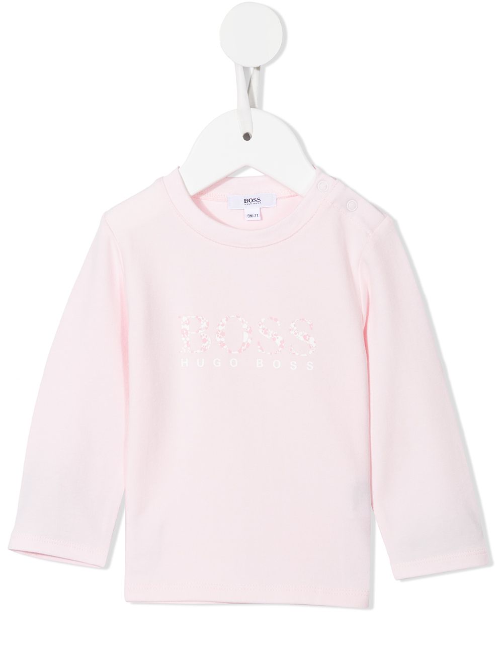 Floral-print logo T-shirt - Pink
