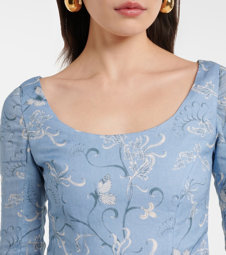 Agua by Agua Bendita Limoncillo Lymanopoda floral linen crop top