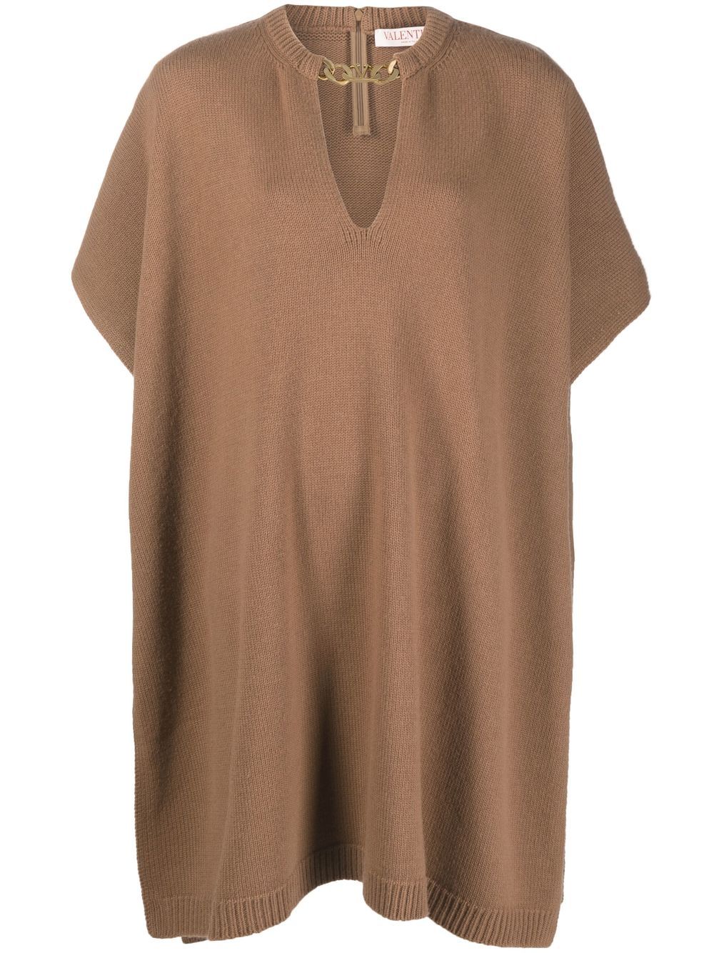 Chain-detail knitted top - Brown
