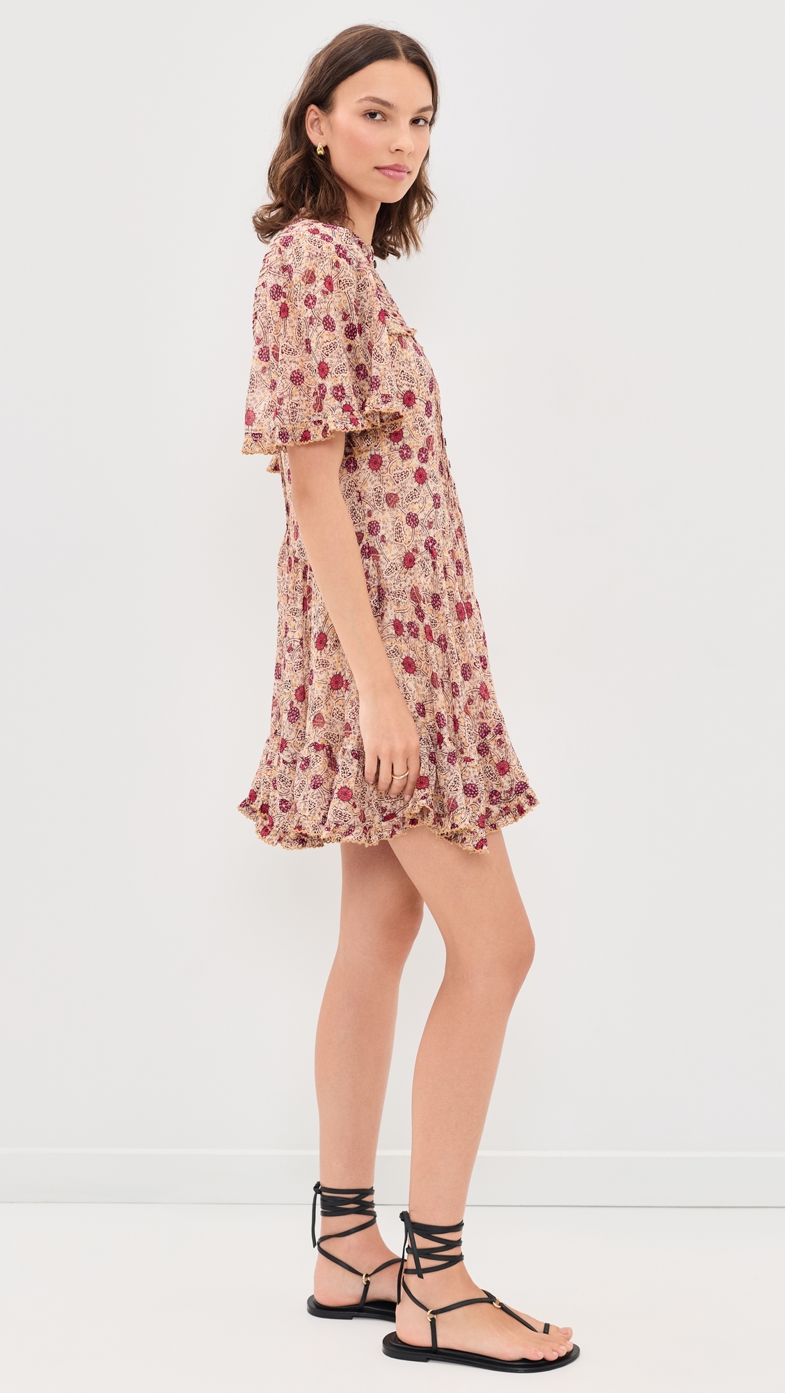 Daynia Dress Ecru/Raspberry