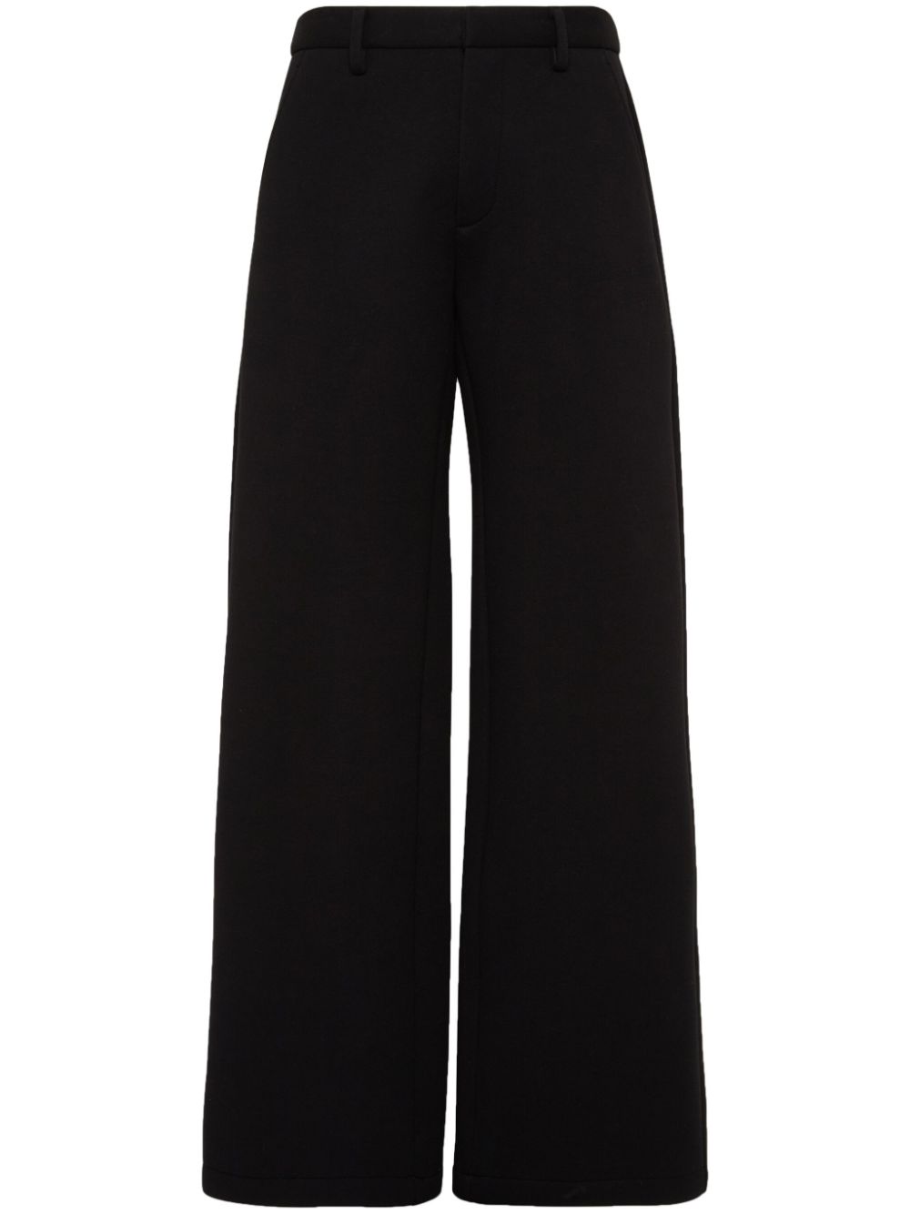 Mid-rise wide-leg trousers - Black