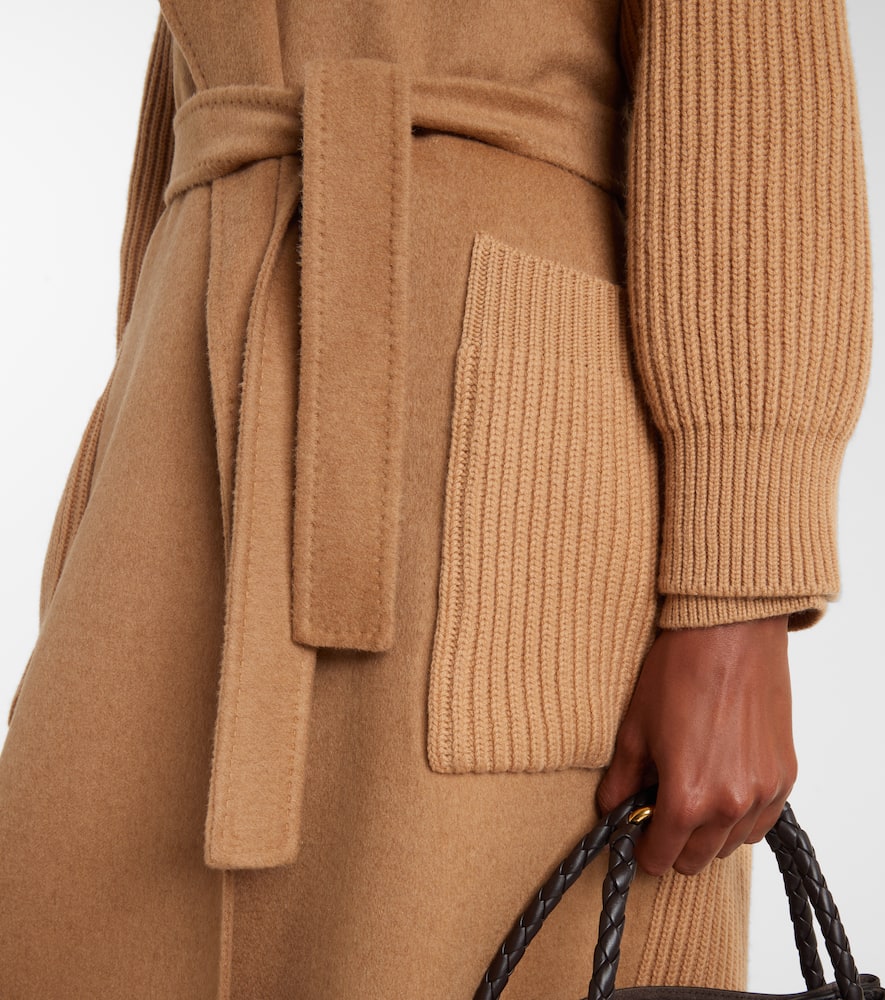 Berard camel hair, wool, and cashmere wrap coat