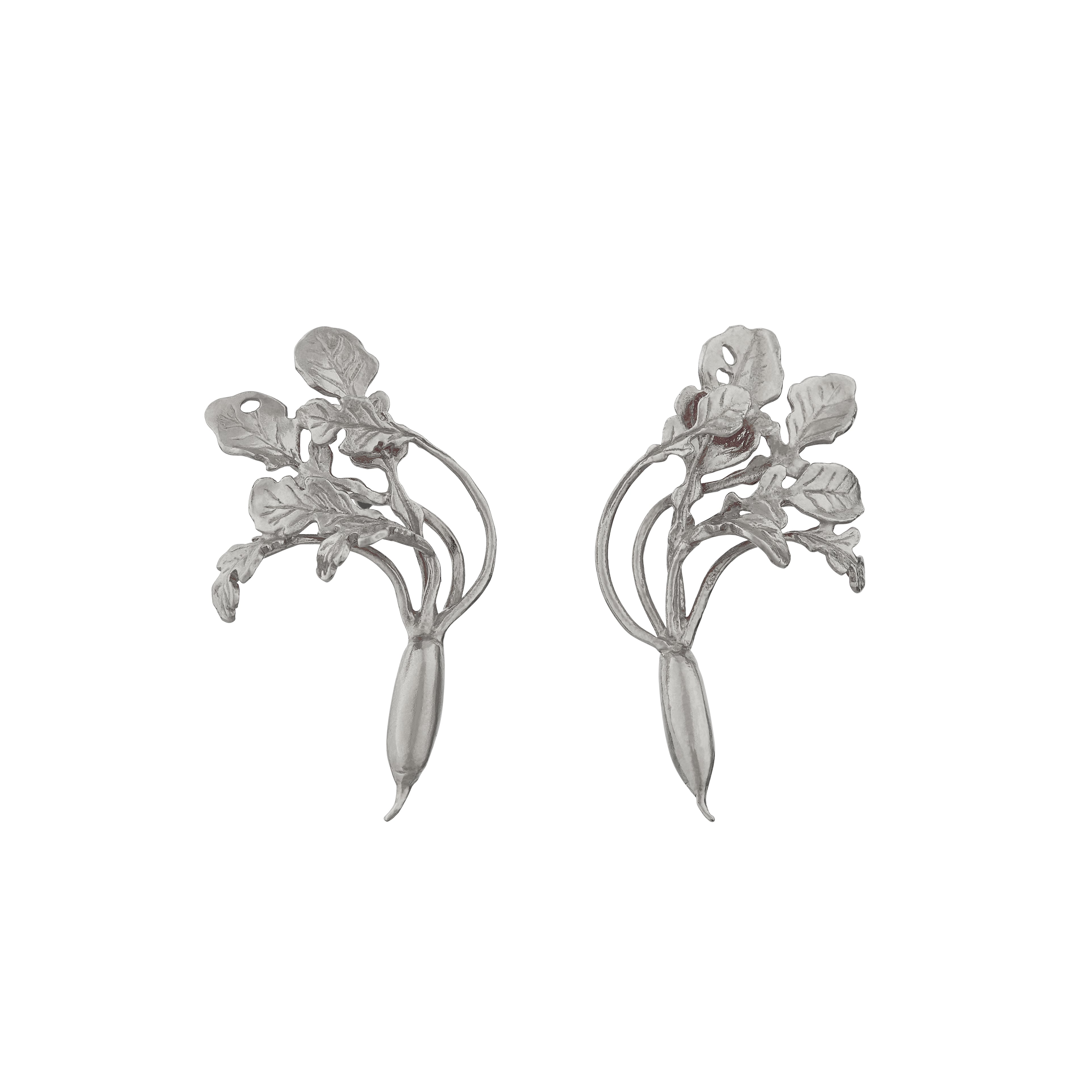 French Radish Stud Earrings Silver Jewellery