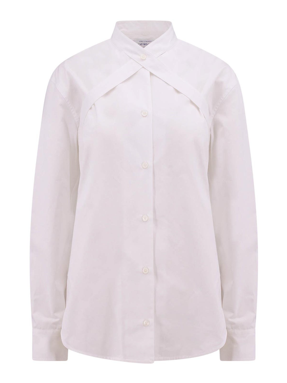 Cotton shirt with straps and metal buckle