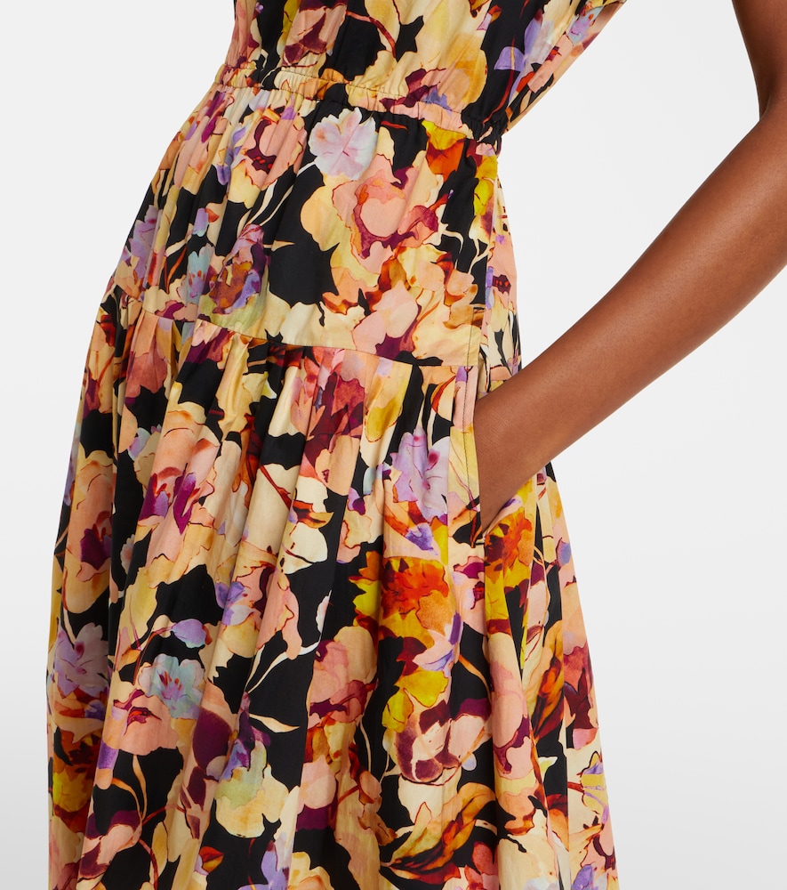 Marin floral cotton poplin midi dress