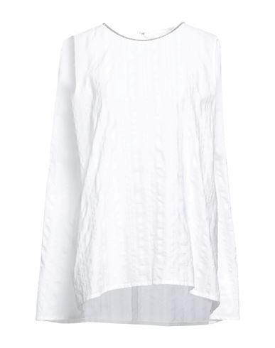 Woman Top White Size 2 Cotton, Silk