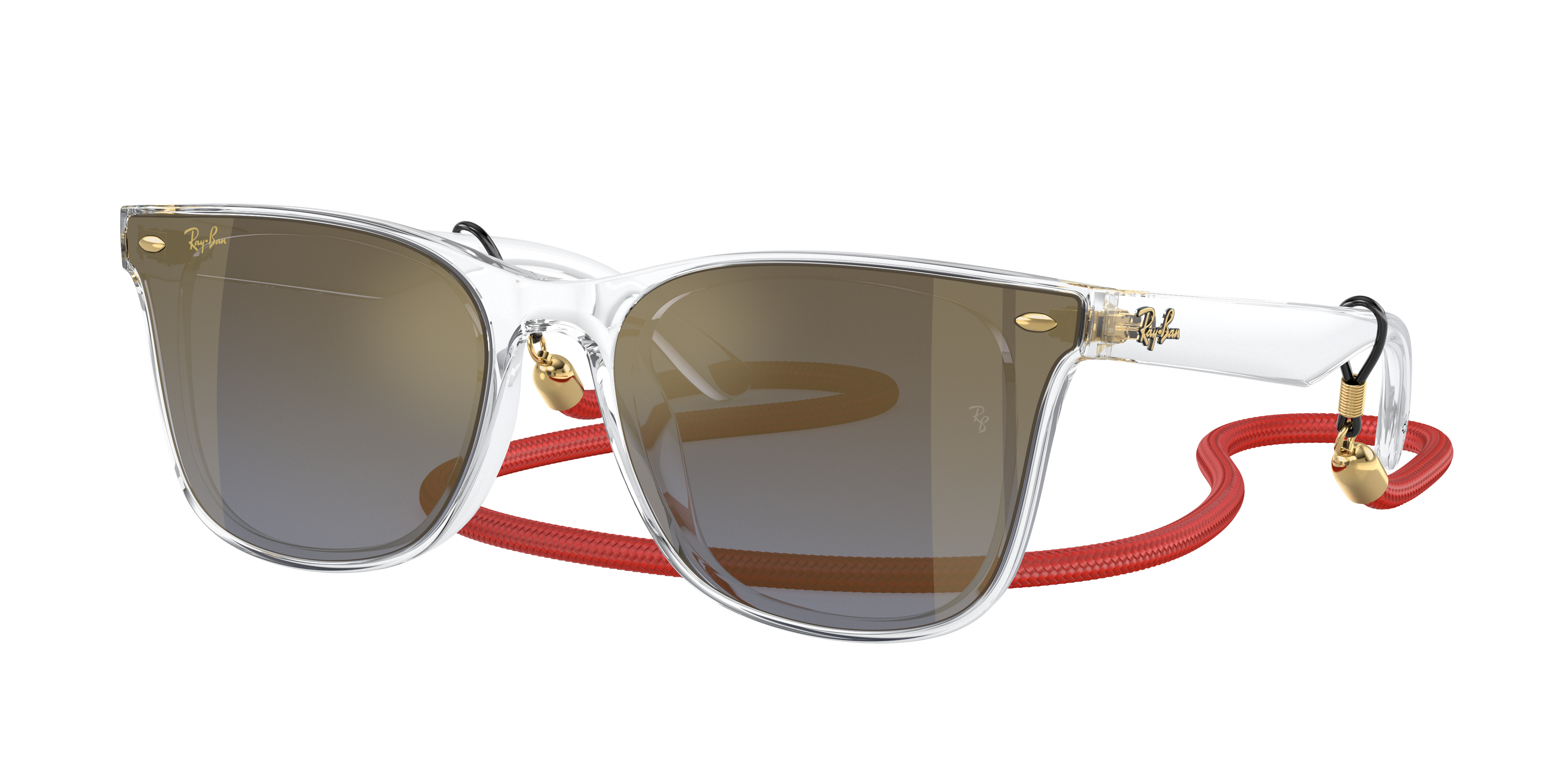 Ray-Ban Unisex Sunglass RB4391D Year of the Rabbit edition - Frame color: Transparent, Lens color: Blue Gradient Grey Mirror Gold