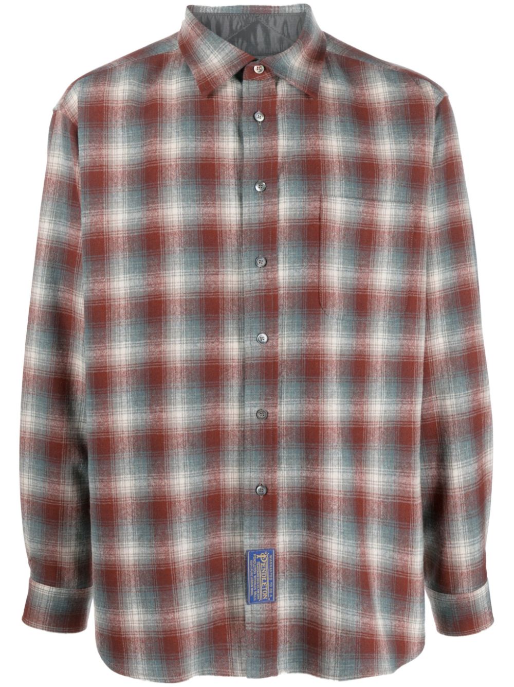 Plaid-check flannel shirt - Red