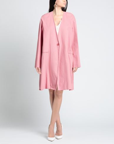 Pièce. Woman Overcoat & Trench Coat Pink Size 8 Viscose