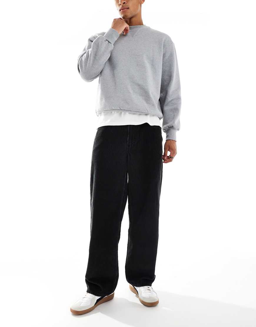 578 baggy fit cord 5 pocket trousers in black