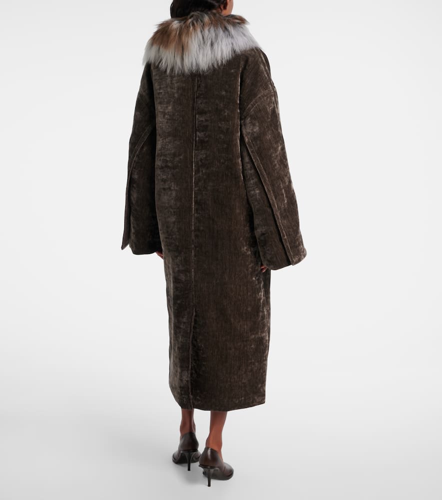 Shearling-trimmed coat