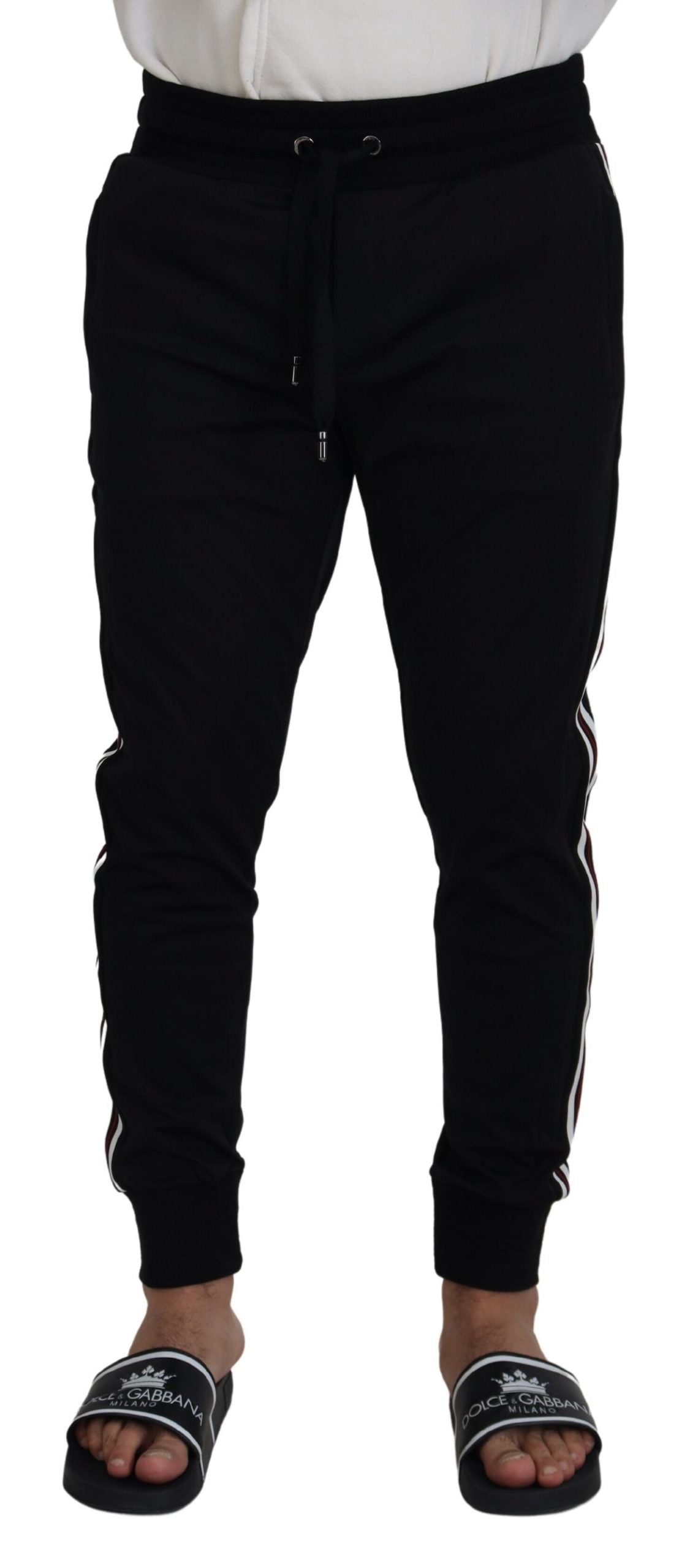 Logo-Print Cotton Joggers — Black