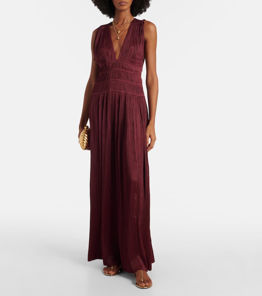 Tasneem satin plissé gown
