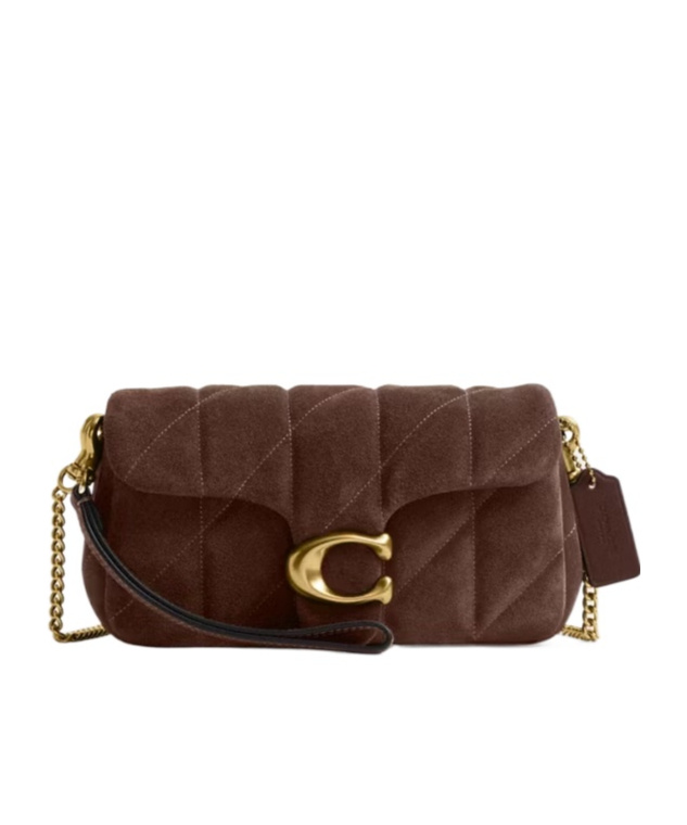 Tabby quilted suede shoulder bag