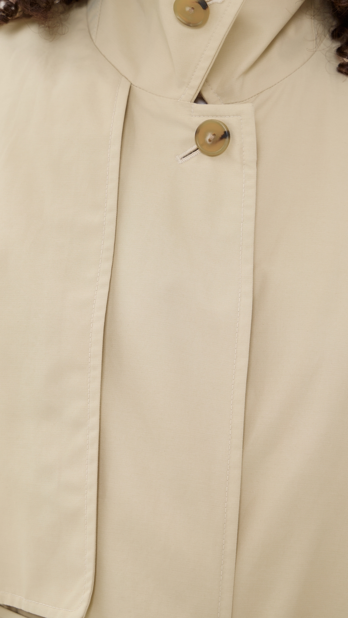 Cotton Blend Short Trench Jacket Lt Maiz