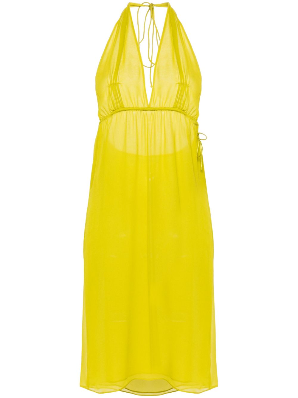 Halterneck silk midi dress - Green