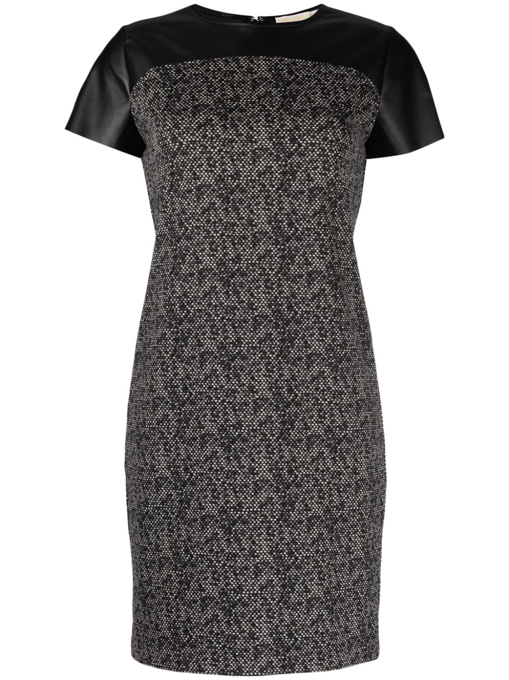 Panelled faux-leather minidress - Black