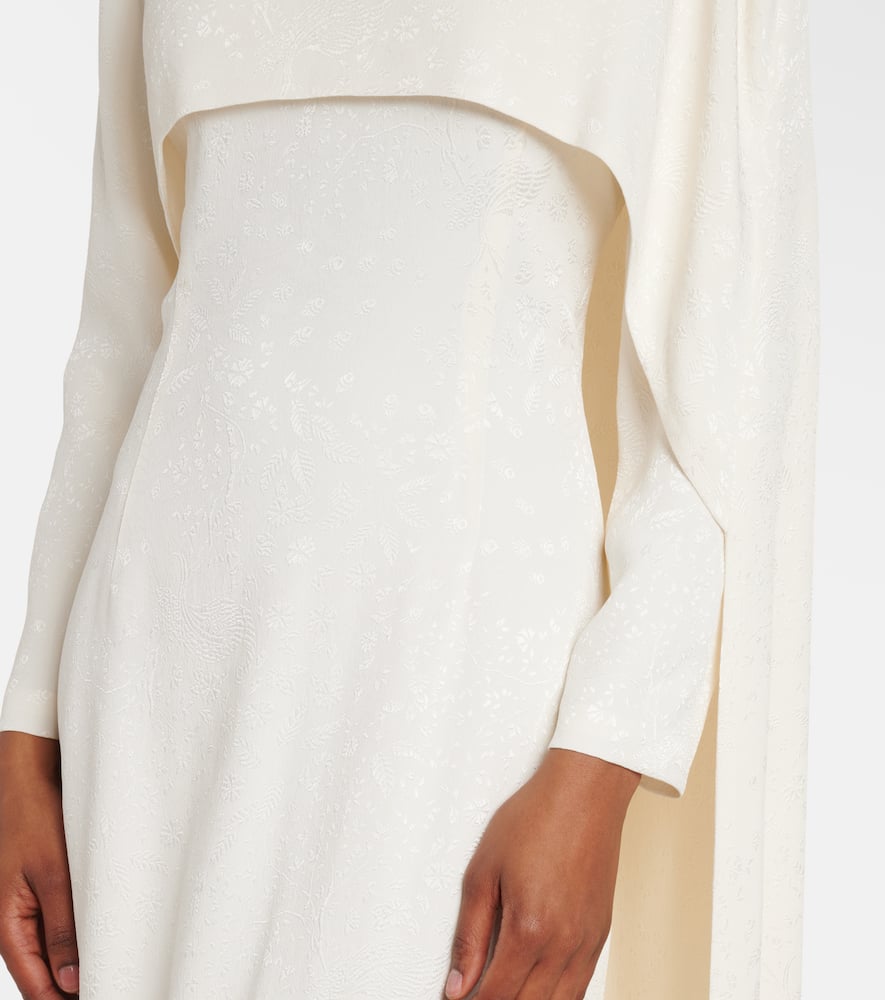 Felice caped jacquard midi dress