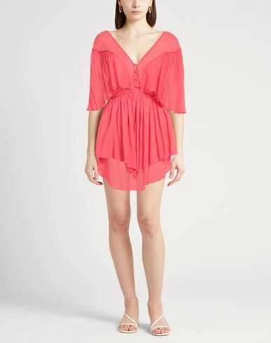 Forte_forte Woman Mini dress Coral Size 0 Cotton, Silk, Viscose