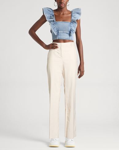 Woman Pants Ivory Size 8 Cotton, Elastane