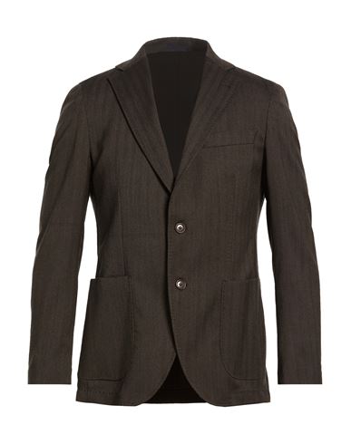 Man Blazer Dark brown Size 38 Virgin Wool, Elastane