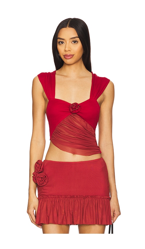 Zemeta Flower Top in Red.  XS. Also in