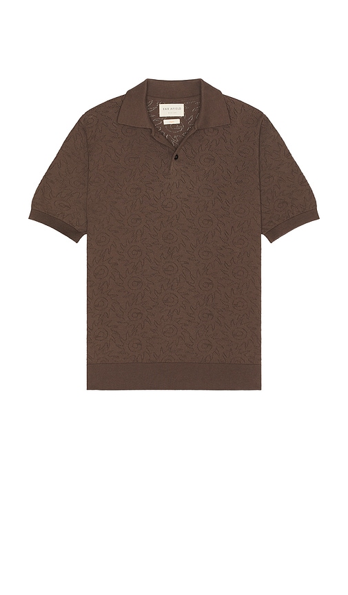 Far Afield Belser Knitted Polo in Brown. -  M also in