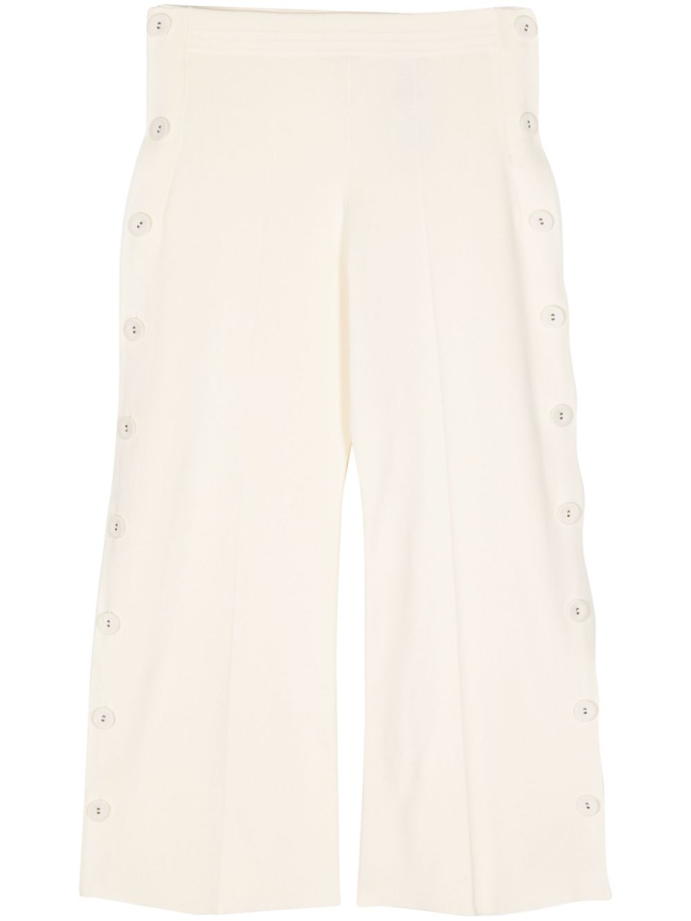 Side-button straight-leg trousers - Neutrals