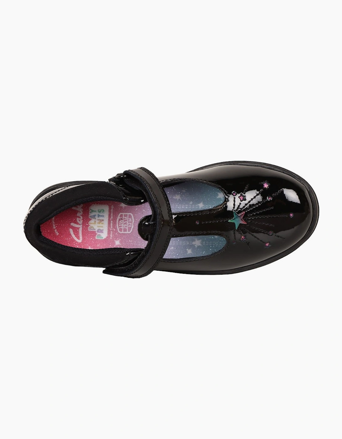 Clarks Girl's Relda Magic K Girls School Shoes - Black - : 9/F Standard