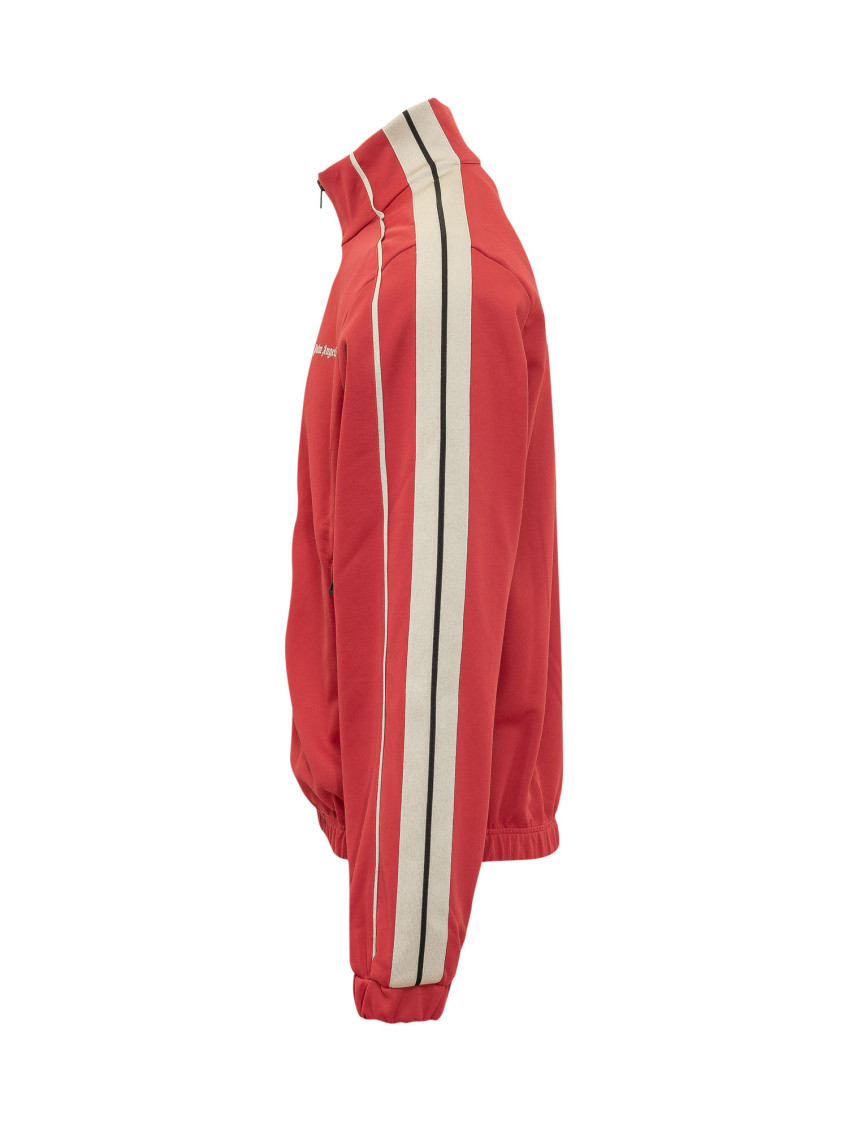 Red Solid Mock Collar Jacket