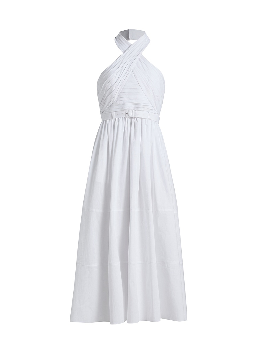 Women's Marcie Cross-Front Halter Midi-Dress - White
