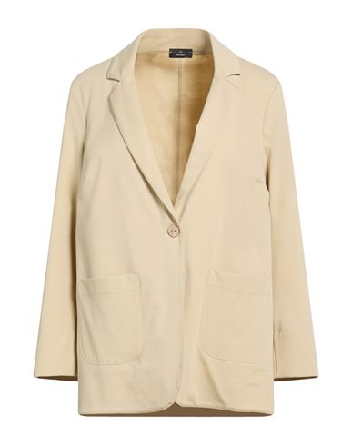 Woman Blazer Beige Size 3 Cotton, Polyamide, Elastane