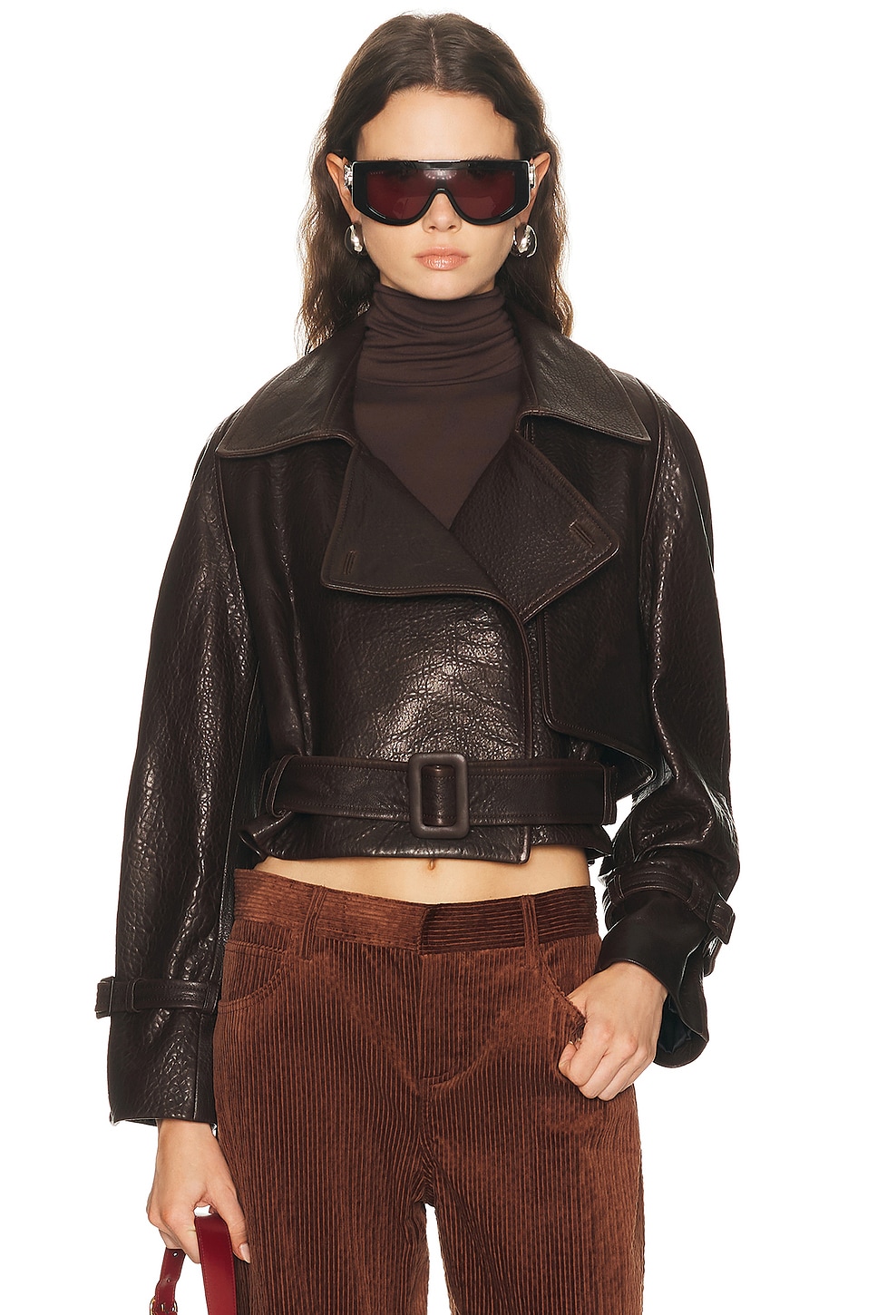 NOUR HAMMOUR Hatti Jacket in Rich Brown - Chocolate. XS also in