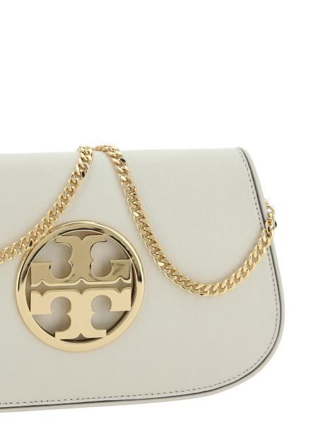 Tory Burch Logo Plaque Chain-Link Clutch Bag