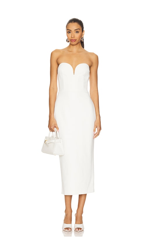 SANS FAFF MIDI-KLEID EVENING in White. Größe S. Also in