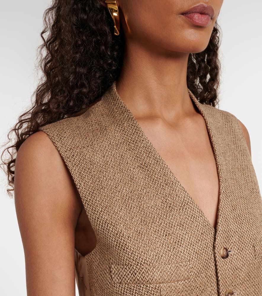 Holland linen tweed vest