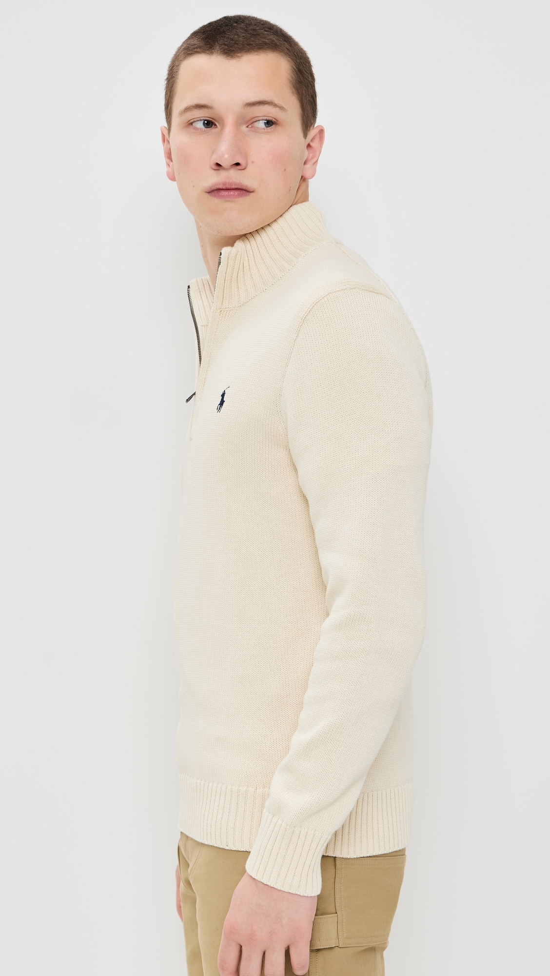 Cotton Half Zip Sweater Andover Cream