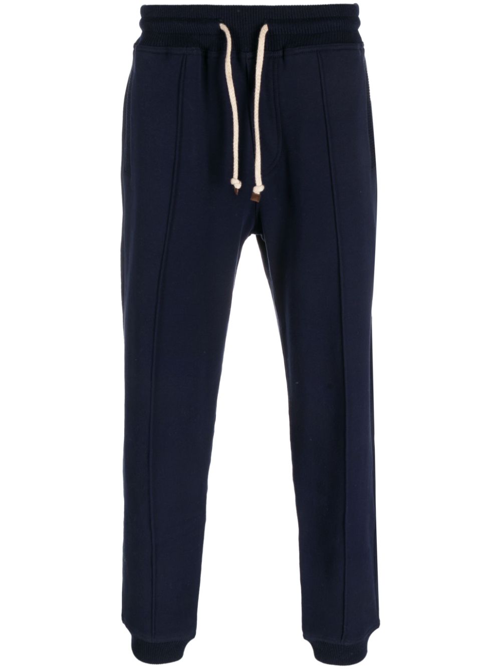 Drawstring cotton track pants - Blue