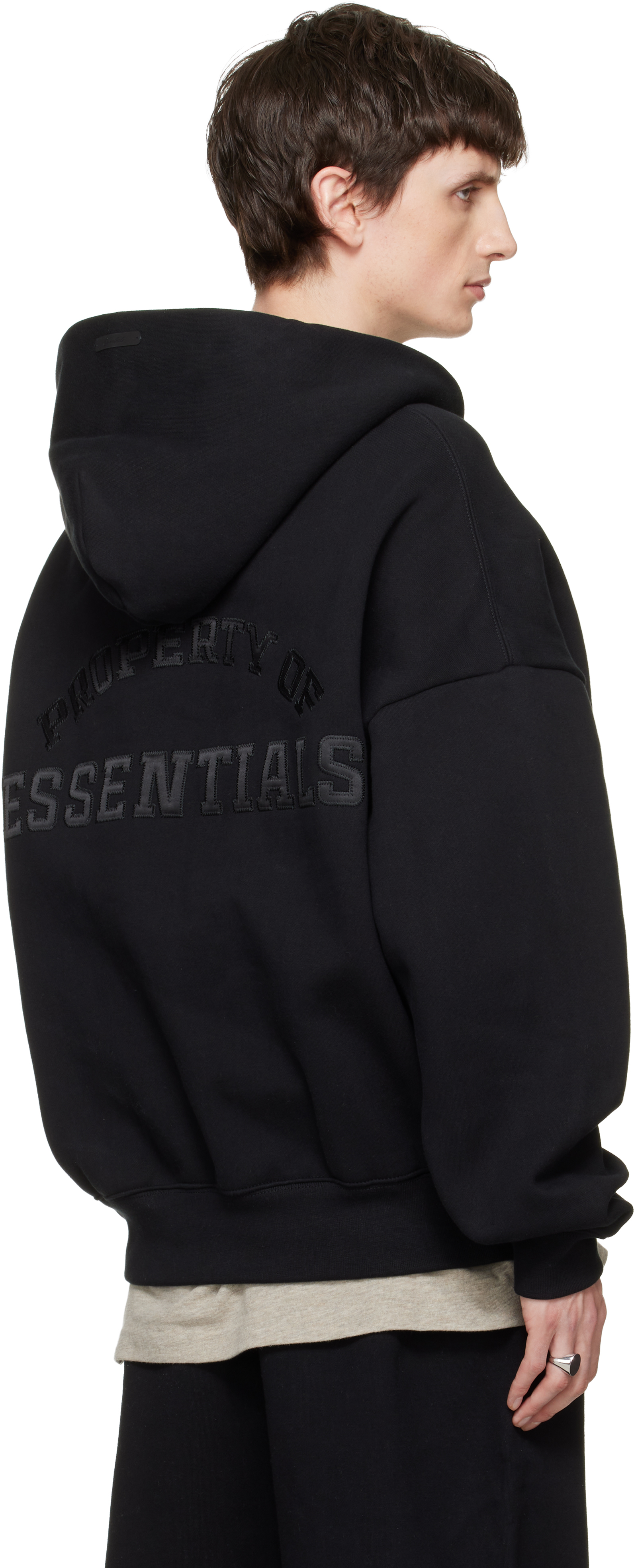 Black 'Property' Lounge Half Zip Hoodie