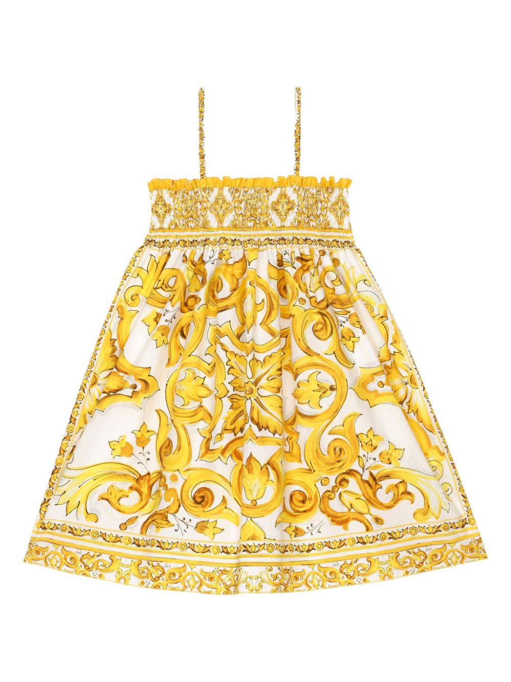 Majolica thin-strap dress - Yellow