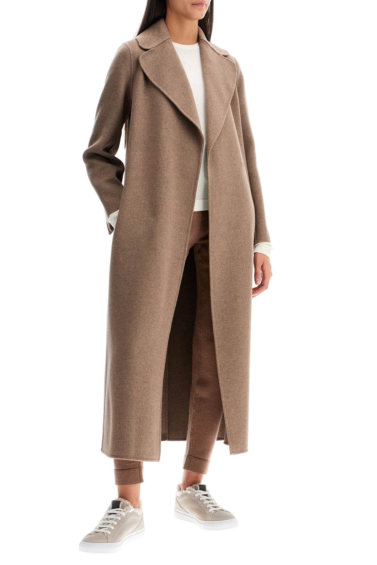 Poldo wrap coat in virgin wool