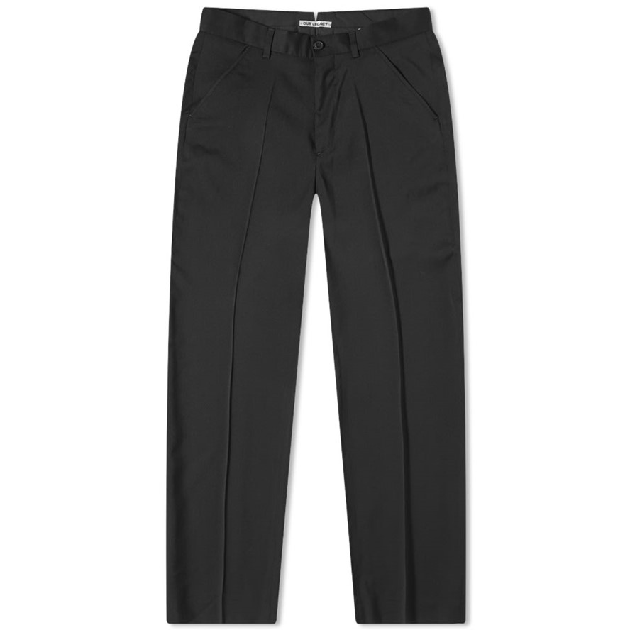 Straight-leg wool chinos