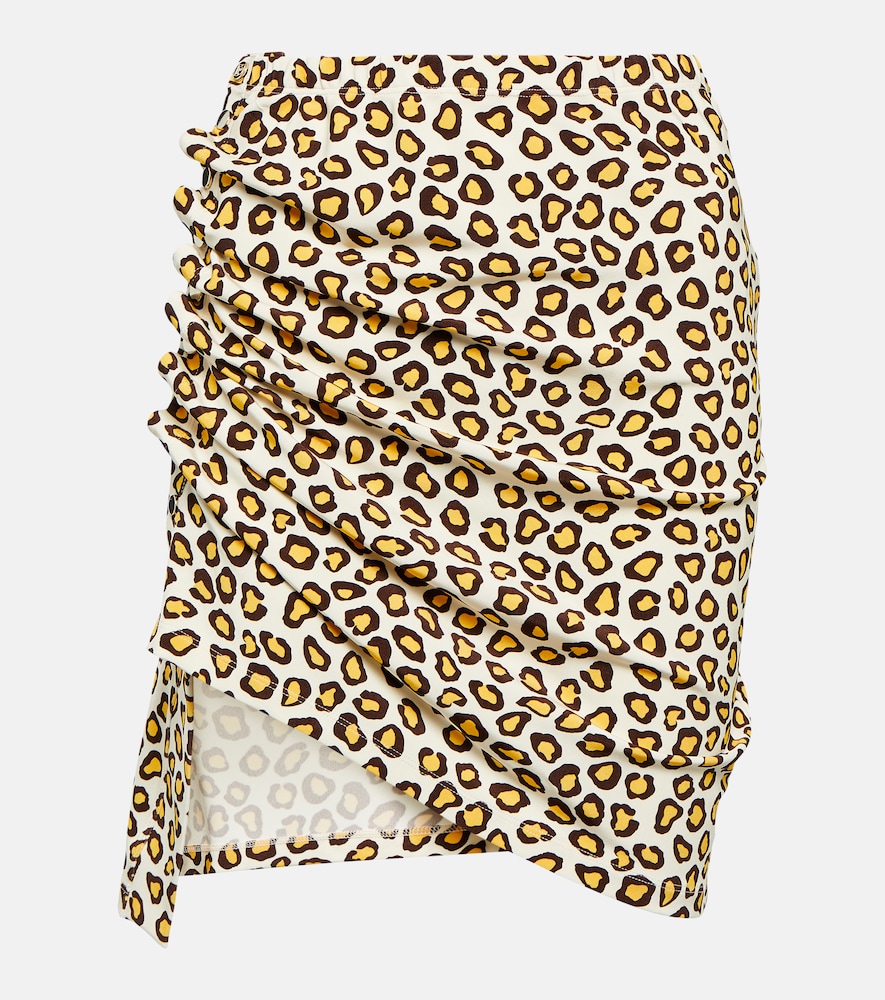 Leopard-print jersey miniskirt