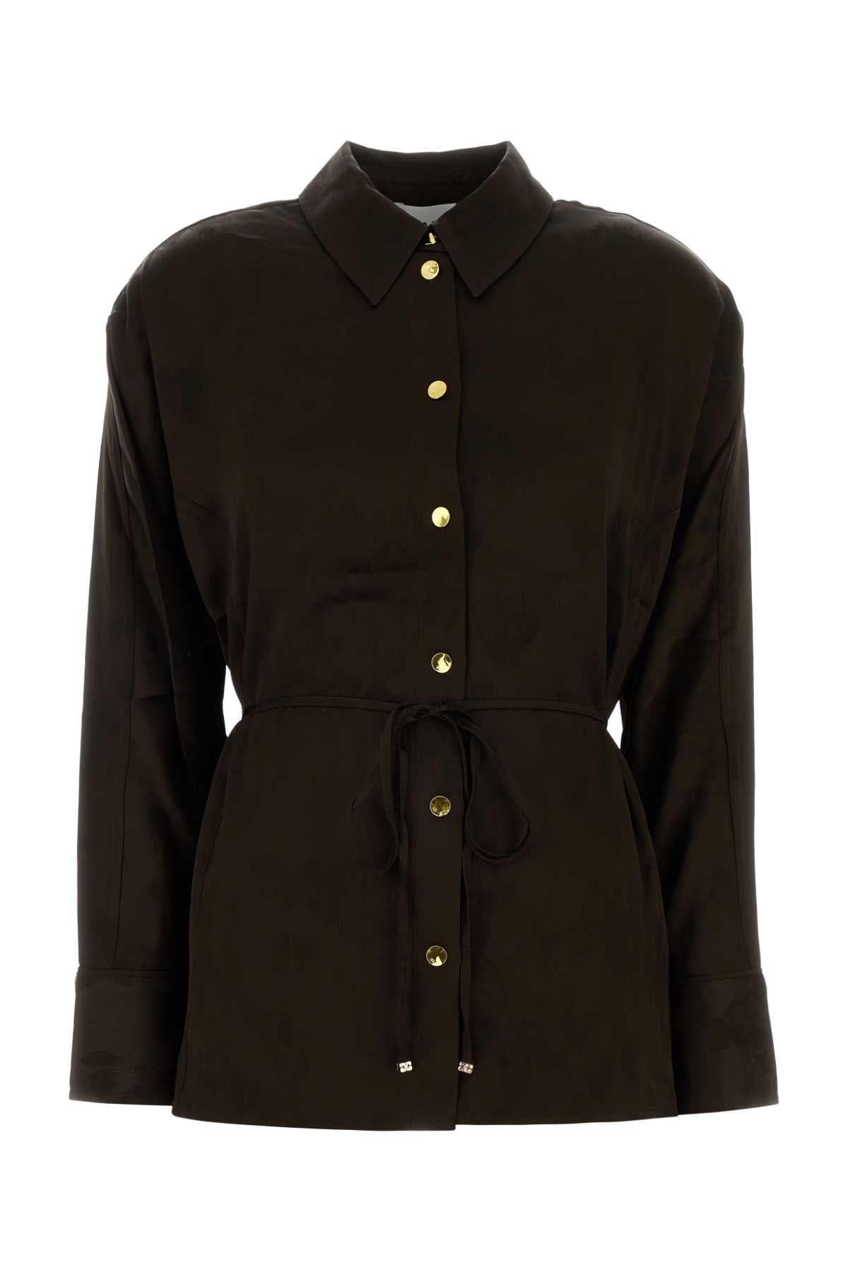 Satin Shirt — Brown