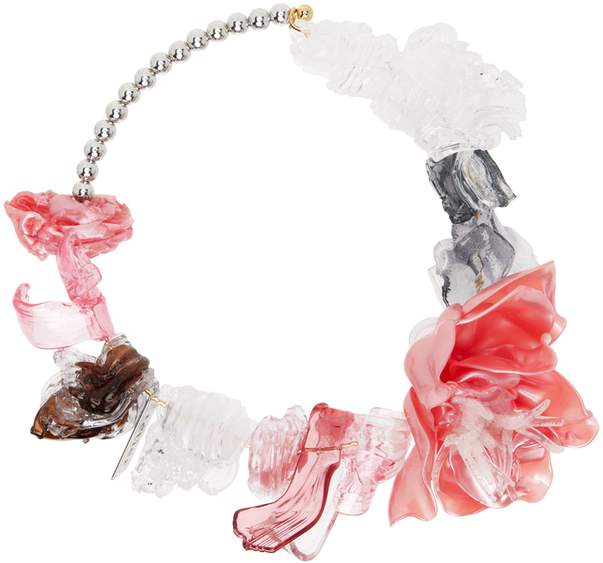 Tétier SSENSE Exclusive Silver & Pink Rigid Choker