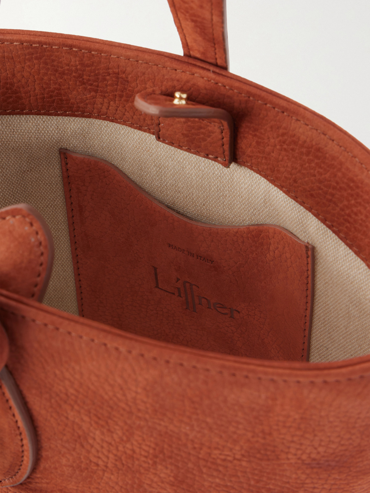 Single Handle Leather Tote - Red
