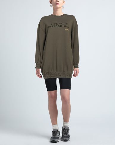 4giveness Woman Sweatshirt Military green Size S Cotton