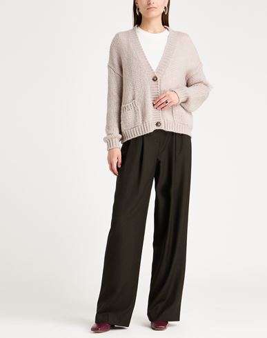 Woman Cardigan Taupe Size M Baby alpaca wool, Polyamide, Wool