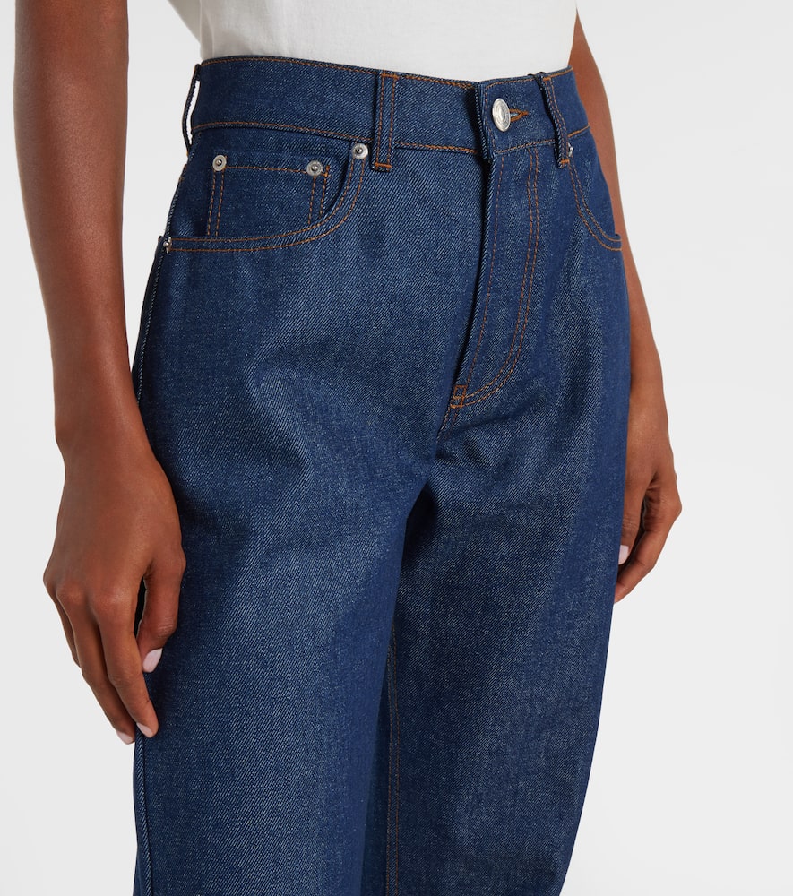 Mid-rise straight jeans