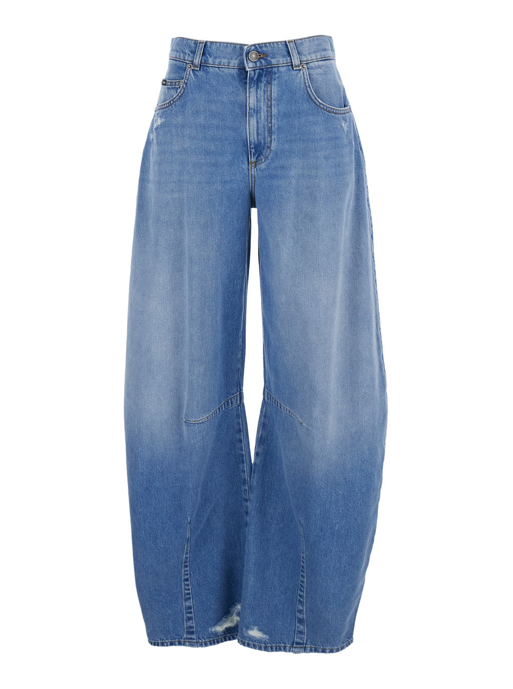 Balloon-Effect Relaxed Jeans — Blue